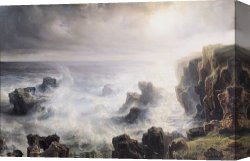 Belle Du Jour Canvas Prints - Storm off the Coast of Belle Ile by Jean Antoine Theodore Gudin