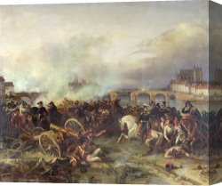 The Battle of Bannockburn Canvas Prints - Battle of Montereau by Jean Charles Langlois