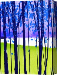 Landscape Canvas Paintings - Landscape with Trees III by Jerome Lawrence