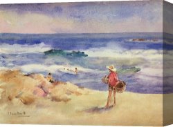 Boy Canvas Paintings - Boy on the Sand by Joaquin Sorolla