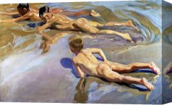 Beach Canvas Prints - Children on the Beach by Joaquin Sorolla y Bastida