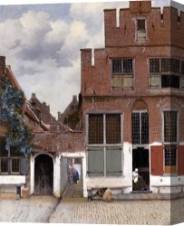 Street Canvas Prints - The Little Street by Johannes Vermeer