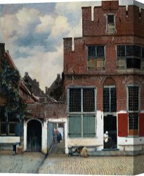 Street Canvas Prints - View of Houses in Delft, Known As 'the Little Street' by Johannes Vermeer