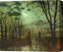 John Atkinson Grimshaw Canvas Paintings - At the Park Gate by John Atkinson Grimshaw