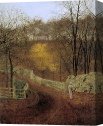 1878 Canvas Paintings - Autumn Herbst 1878 by John Atkinson Grimshaw