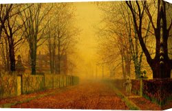 When The West with Evening Glows Canvas Prints - Evening Glow by John Atkinson Grimshaw
