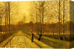 John Atkinson Grimshaw Canvas Paintings - In the Golden Gloaming by John Atkinson Grimshaw