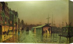 John Atkinson Grimshaw Canvas Paintings - Liverpool Docks by John Atkinson Grimshaw