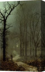 John Atkinson Grimshaw Canvas Paintings - Lovers in a Wood by John Atkinson Grimshaw