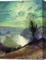John Atkinson Grimshaw Canvas Paintings - On the Tees near Barnard Castle by John Atkinson Grimshaw