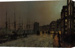 John Atkinson Grimshaw Canvas Paintings - Shipping on The Clyde by John Atkinson Grimshaw