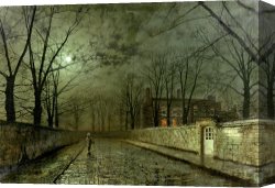 John Atkinson Grimshaw Canvas Paintings - Silver Moonlight by John Atkinson Grimshaw