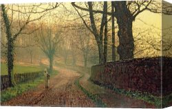 1878 Canvas Paintings - Stapleton Park Near Pontefract c.1878 by John Atkinson Grimshaw