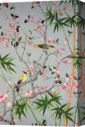 Room Canvas Paintings - Detail Of The 18th Century Wallpaper In The Drawing Room Photograph by John Bethell