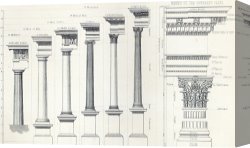 Plinth Canvas Prints - Architecture I Orders Of Architecture Engraved By Charles Lawrie by John Burley Waring