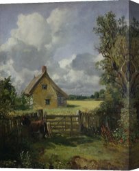 Clocktower Cottage Canvas Paintings - Cottage in a Cornfield by John Constable