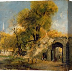 The Brandenburg Gate Berlin Canvas Paintings - Harnham Gate - Salisbury by John Constable