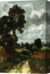 Oil Canvas Paintings - Oil Sketch of Stoke-by-Nayland by John Constable