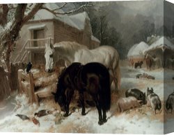 Berlin Street Scene Canvas Prints - Farmyard Scene by John Frederick Herring Snr