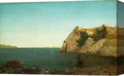 Beacon of Hope Canvas Prints - Beacon Rock Newport Harbour by John Frederick Kensett
