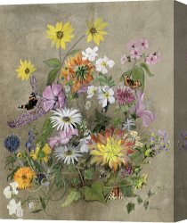 Summer Canvas Prints - Summer Flowers by John Gubbins