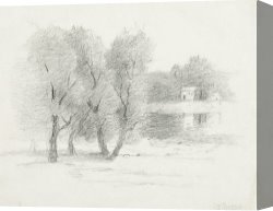 Swine, 19th Century Canvas Paintings -  Landscape - late 19th-early 20th century by John Henry Twachtman