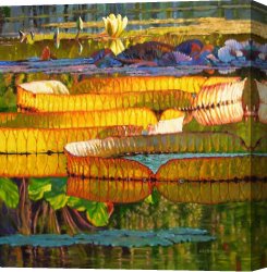 Cubist Lilies Canvas Prints - Glorious Morning Lilies by John Lautermilch