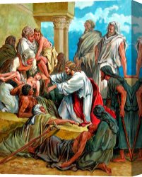 George John Pinwell Canvas Prints - Jesus Healing the Sick by John Lautermilch