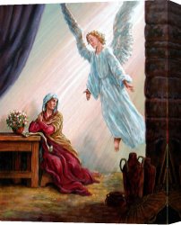 George John Pinwell Canvas Prints - Mary and Angel by John Lautermilch
