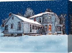 Home Canvas Paintings - Old Country Home by John Lautermilch