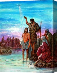 George John Pinwell Canvas Prints - The Baptism of Jesus by John Lautermilch