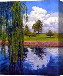 John Canvas Paintings - Weeping Willow - Brush Colorado by John Lautermilch