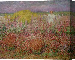 Belle Du Jour Canvas Prints - Mrs Russell Amongst the Flowers at Belle Isle by John Peter Russell