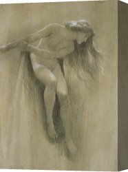 Nudity Canvas Prints - Female Nude Study by John Robert Dicksee