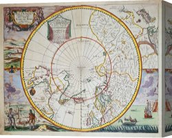 Song of The North Canvas Prints - A Map of the North Pole by John Seller