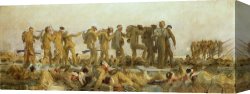 Oil Canvas Paintings - Gassed An Oil Study by John Singer Sargent