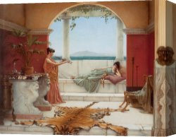 A Perfect Summer Day Canvas Prints - 'the Sweet Siesta of a Summer Day' by John William Godward