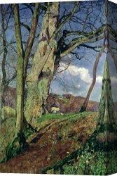 Woman at a Hot Spring Hotel Canvas Prints - In Early Spring by John William Inchbold