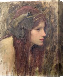 Naiad Canvas Prints - A Study for a Naiad by John William Waterhouse