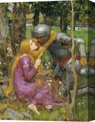 Belle Du Jour Canvas Prints - A Study For La Belle Dame Sans Merci by John William Waterhouse