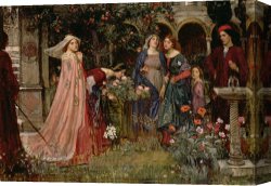 The Garden of Eden Canvas Prints - The Enchanted Garden by John William Waterhouse