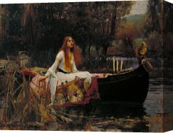 Lady Clown Canvas Prints - The Lady of Shalott by John William Waterhouse