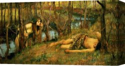 Naiad Canvas Prints - The Naiad by John William Waterhouse