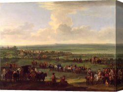 George John Pinwell Canvas Prints -  George I - At Newmarket by John Wootton