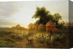 When The West with Evening Glows Canvas Prints - Yon Yellow Sunset Dying in the West by Joseph Farquharson