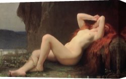 Unclothed Canvas Prints - Mary Magdalene in the Cave by Jules Joseph Lefebvre