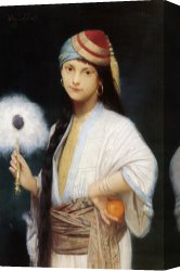 The Feathered Fan Canvas Prints - The Feathered Fan by Jules Joseph Lefebvre