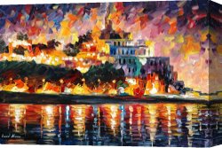 Ancient Canvas Paintings - Ancient Harbor by Leonid Afremov