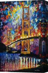 The Brandenburg Gate Berlin Canvas Paintings - Golden Gate by Leonid Afremov