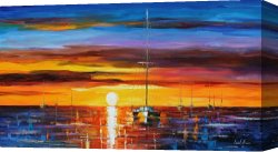Hot Quartet Canvas Prints - Hot Sunrise by Leonid Afremov